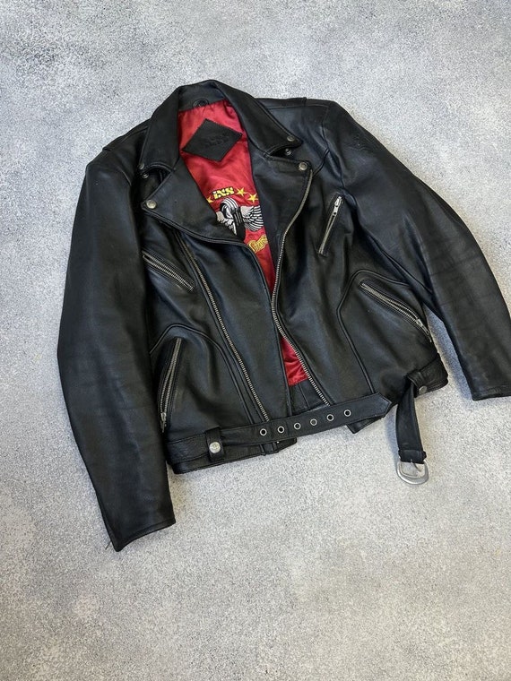 VTG IXS Highway Star Biker Heavy Leather Jacket - image 2