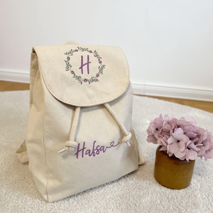 Mini Mochila Personalizada para Niños con Corona de Flores | Mochila infantil bordada individualmente con nombre | Ideal para jardín de infantes