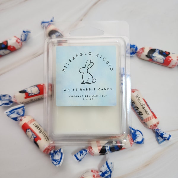 White Rabbit Candy Scented Wax Melt - Coconut Soy Wax- Long Lasting - Wax Burner- Wax Melts Warmer - Strong Scent - Gift Ideas