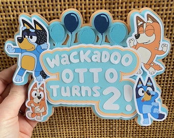 Bluey - Decoración para tarta de la familia Wackadoo Heeler