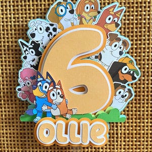 Bluey - Decorazione per torta Bluey, Bingo e i suoi amici