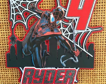 Spiderverse Miles Morales Spider-Man Cake Topper