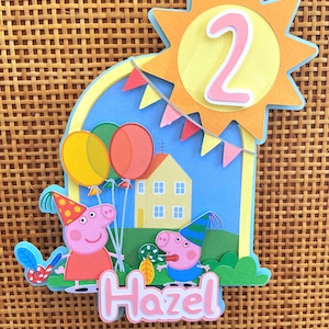 Peppa Pig and George Pig Birthday Party Cake Topper