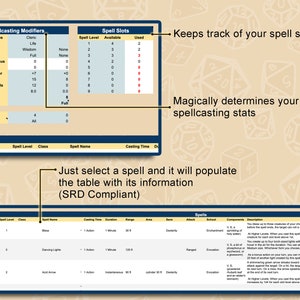Automated D&D Character Sheet Spreadsheet - 2014 Edition - Streamlined ...