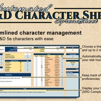 Automated D&D Character Sheet Spreadsheet - 2014 Edition - Streamlined ...