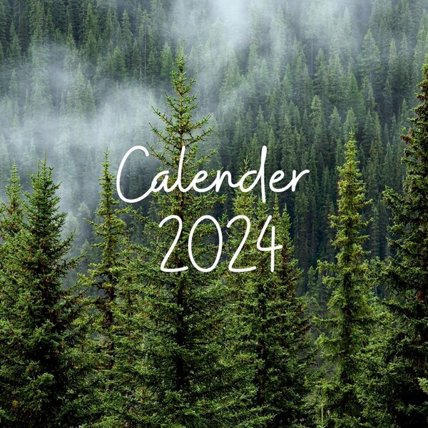 Forest theme 2024 calender template