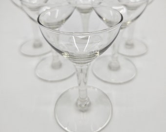 Vintage Nick & Nora Stemmed Cocktail Glasses | Classic Martini Glasses | Set of 6 Glasses