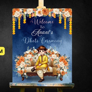 Dhoti Ceremony Welcome Sign, Hindu South Indian Dhoti Ceremony Signs, Tamil Dhoti Ceremony, Veshti Ceremony Sign Digital Download only