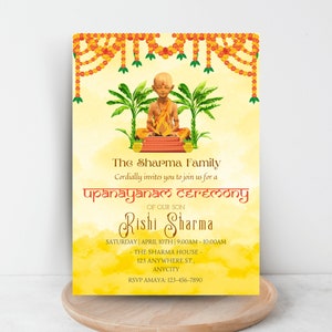 Upanayanam Invitation, Thread Ceremony, Janeu Ceremony Invitation | Upanayana Invitation | Jandhyam, Poonul, Munja, Janivara Yonya digital