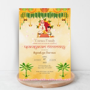 Upanayanam Invitation, Thread, Janeu Ceremony Invitation, Upanayana Invitation, Jandhyam, Poonul, Munja, Janivara Yonya, yajnopavita