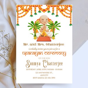 Upanayanam Invitation, Thread Ceremony, Janeu Ceremony Invitation | Upanayana Invitation | Jandhyam, Poonul, Munja, Janivara Yonya digital