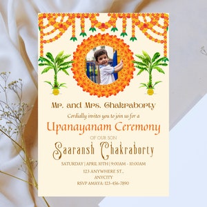 Upanayanam Invitation, Thread, Janeu Ceremony Invitation, Upanayana Invitation, Jandhyam, Poonul, Munja, Janivara Yonya, yajnopavita