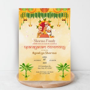 Upanayanam Invitation, Thread, Janeu Ceremony Invitation, Upanayana Invitation, Jandhyam, Poonul, Munja, Janivara Yonya, yajnopavita