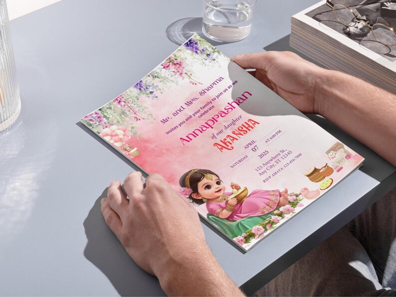 Editable Annaprashan Invitation: Rice Feeding Ceremony (Digital Download) image 2