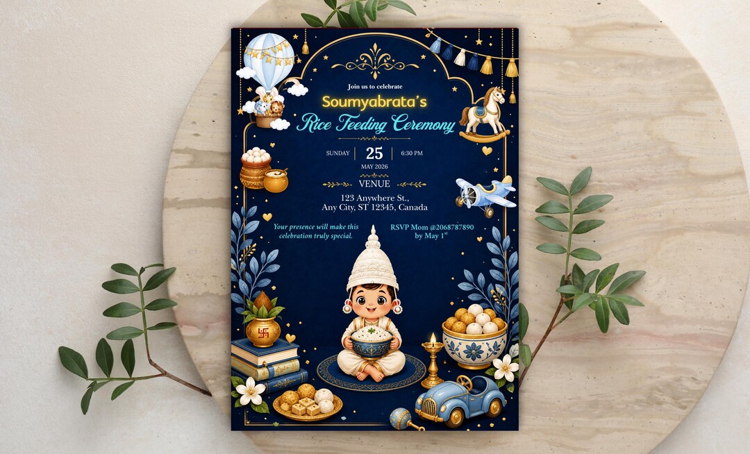 Editable Rice Feeding Ceremony (digital Download) : Annaprasan ...