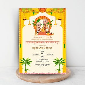 Upanayanam Invitation, Thread, Janeu Ceremony Invitation, Upanayana Invitation, Jandhyam, Poonul, Munja, Janivara Yonya, yajnopavita