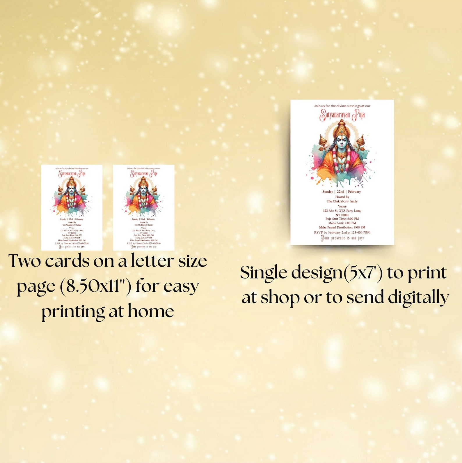 Satyanarayana Pooja Invitation Editable Satyanarayan Katha Invite