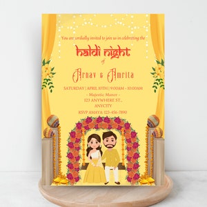 Vibrant Indian Haldi Invitation | Pithi, Maiyan, Tel baan, Gaye Holud, Ubtan, Mandha Ceremony Invitation | Digital Invitation