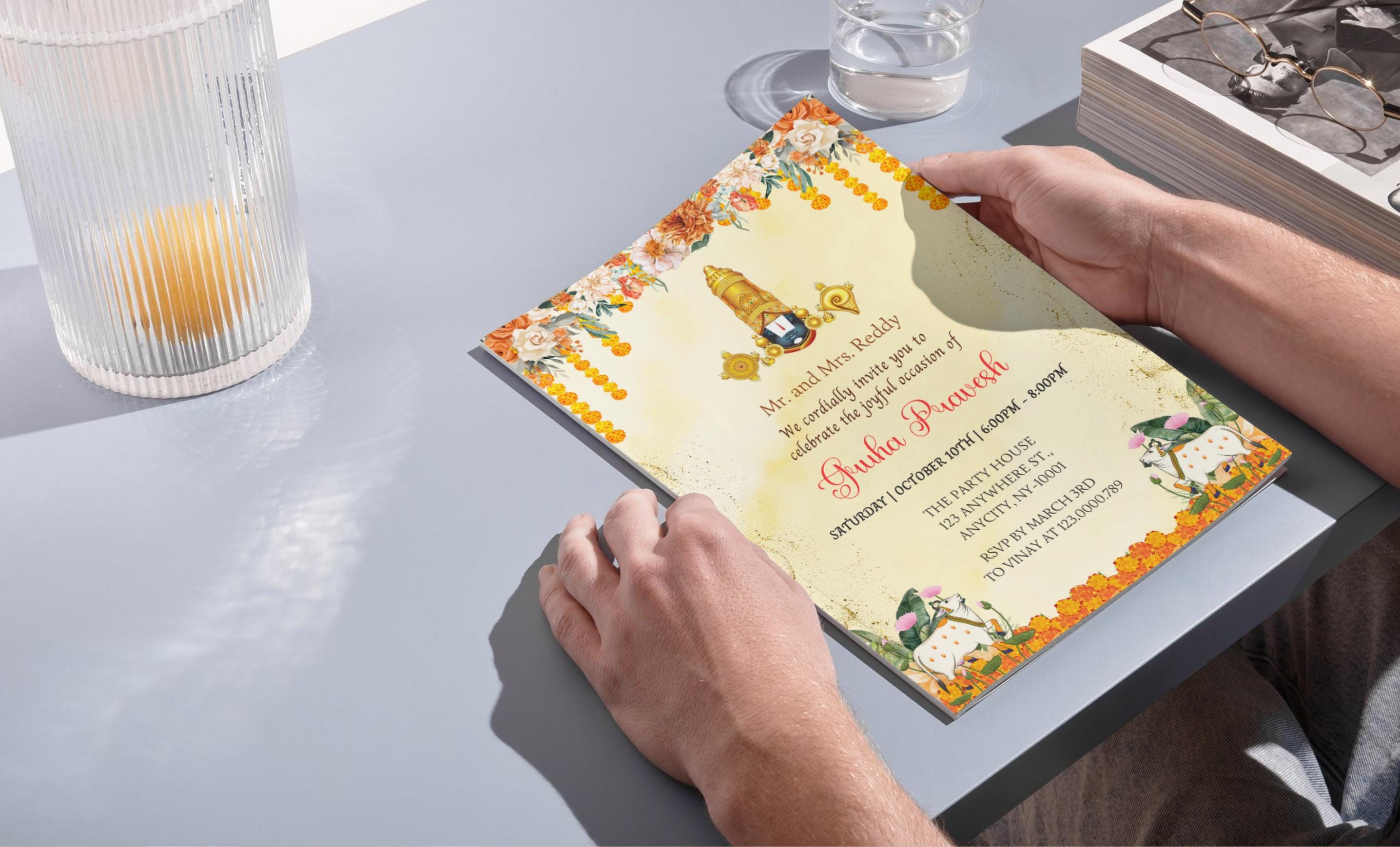 Indian Griha Pravesh Invitation Housewarming Balaji Invite Gruha indian-griha-pravesh-invitation-housewarming-balaji-invite-gruha