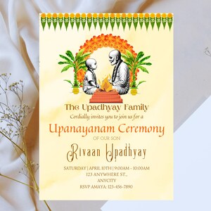 Upanayanam Invitation, Thread, Janeu Ceremony Invitation, Upanayana Invitation, Jandhyam, Poonul, Munja, Janivara Yonya, yajnopavita