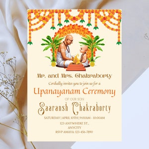 Upanayanam Invitation, Thread, Janeu Ceremony Invitation, Upanayana Invitation, Jandhyam, Poonul, Munja, Janivara Yonya, yajnopavita