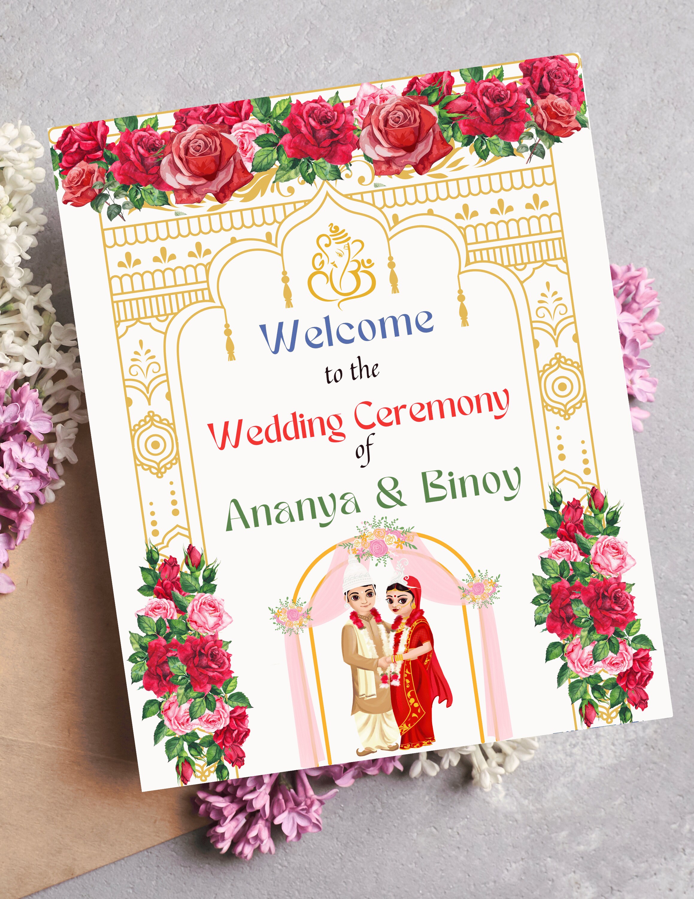 Indian Wedding Welcome Sign, Wedding Ceremony Welcome Sign Digital ...