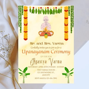 Upanayanam Invitation, Thread, Janeu Ceremony Invitation, Upanayana Invitation, Jandhyam, Poonul, Munja, Janivara Yonya, yajnopavita