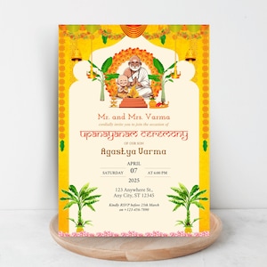 Upanayanam Invitation, Thread, Janeu Ceremony Invitation, Upanayana Invitation, Jandhyam, Poonul, Munja, Janivara Yonya, yajnopavita