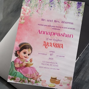 Editable Annaprashan Invitation: Rice Feeding Ceremony (Digital Download) image 3
