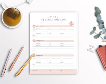 Journal des médicaments pour animaux de compagnie 12 h 00 - rose