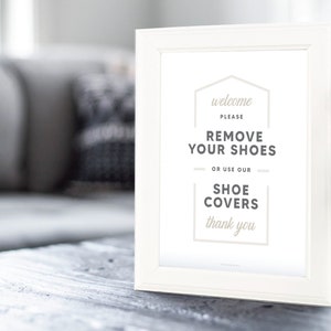 Remove Shoes Sign for Real Estate - Beige
