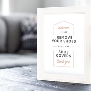 Remove Shoes Sign for Real Estate - Pink
