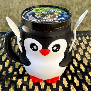 Penguin Ice Cream Pint Holder  - 3D Printed