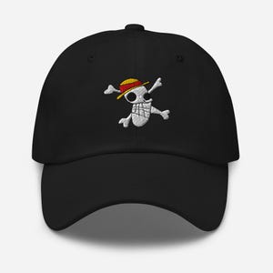 Strawhat Pirates Anime Embroidered Hat Cross and Skull Logo Strawhat Jolly Roger Baseball Cap