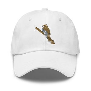 Perching Bird hat Songbird Hat Embroidered Hat Gift for Men Women Nature Lover Wildlife Black Capped Chickadee Gift for Bird Watcher