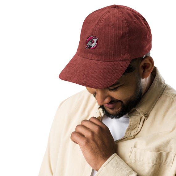 帽子・その他 HUNTER UNISEX corduroy embroidery 1865 cap pink HBW0003CHZPN Pink Bird Hat Embroidered Corduroy Cap - Etsy