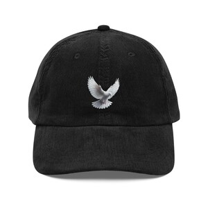 Dove Bird Hat Embroidered Corduroy Cap