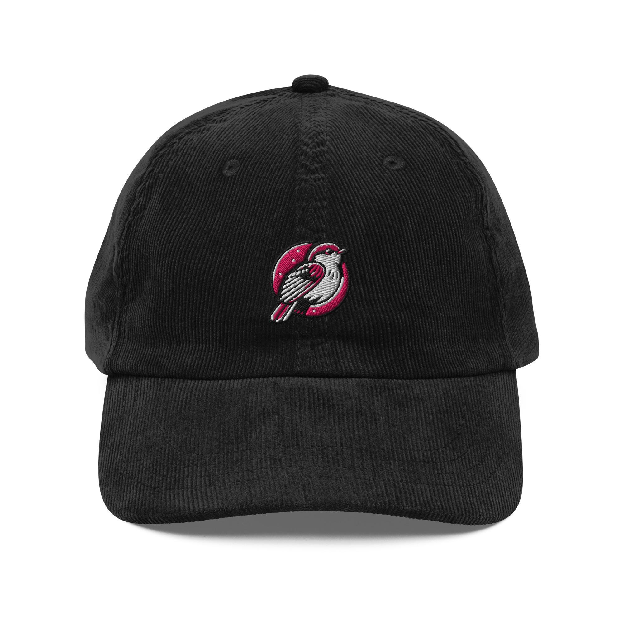 Pink Bird Hat Embroidered Corduroy Cap - Etsy