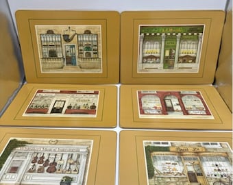 Juego de 6 manteles individuales con diseño de trébol vintage "Yesteryear" de tiendas británicas, de Fiona Butler.