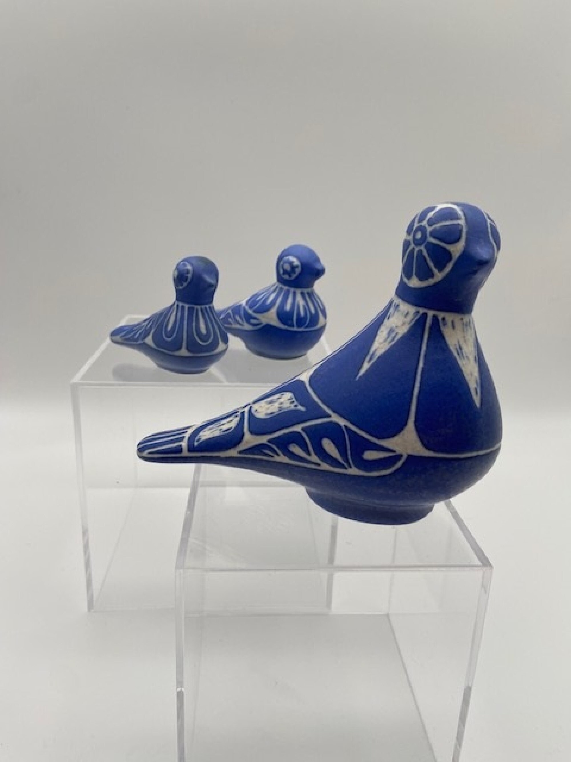 Pablo Zabal 1970's Hand Carved Figurines Made in Chile Set of 3