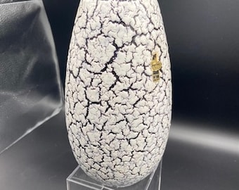 Jarrón MCM Serie Cortina de los años 50, con esmalte craquelado de lava, de Jasba Keramik - Alemania Occidental