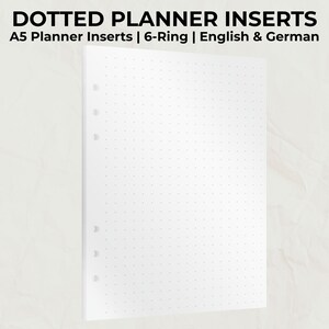Punkterade pappersinlägg – 30 A5-ark för bullet journaling, anteckningar och idéer | Påfyllningsbara planeringsblad för KOMPASS® ringpärmssystem