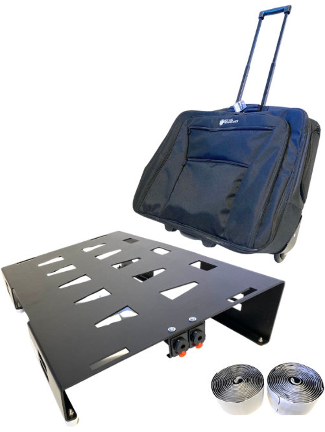 Large Aluminum Pedalboard With Rolling Case 14.5 X 22 Velcro Rolling