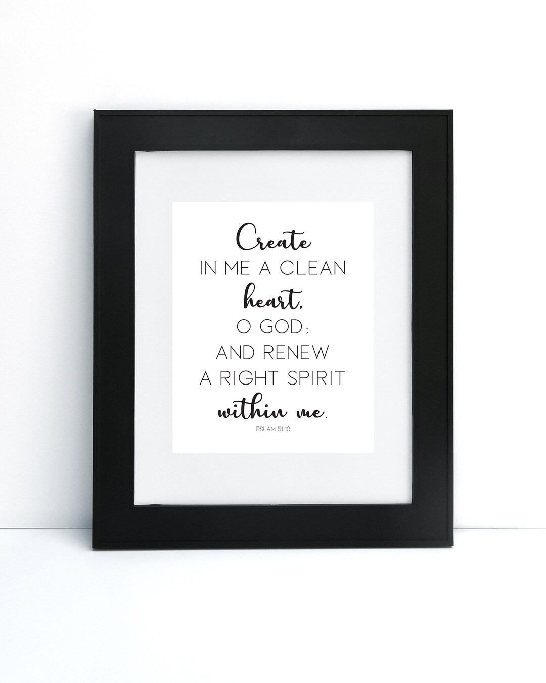 Printable Scripture Decor - Create in Me a Clean Heart, DIY, Instant ...