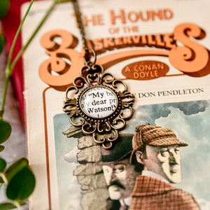 Sherlock, Sherlock Holmes, Book Necklace, Book Lover Gift, Book Club, Gifts for Readers, Book Gift, Book Lover Gifts, Bookish, Bookish Gifts