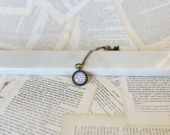 Plato Quote Necklace: Book Lover Gift, Literary Jewelry