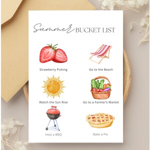 Summer Bucket List Printable, Summer Break Bucket List Template, Summer Activities Checklist, Summer To Do List, Editable, Instant Download