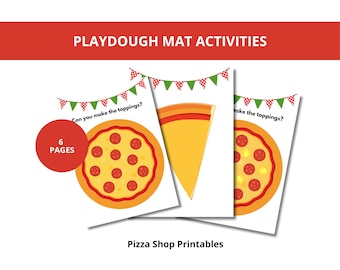 Pizza Playdough Mats: Kids Pretend Play, Set of 6 (PDF Pattern)