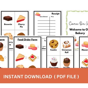Bakery Pretend Play Printable: Kids Dramatic Play Shop (PDF)