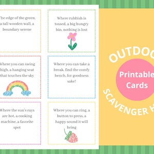Outdoor Treasure Hunt Clues for Kids: Printable Scavenger Hunt Game (PDF Download)